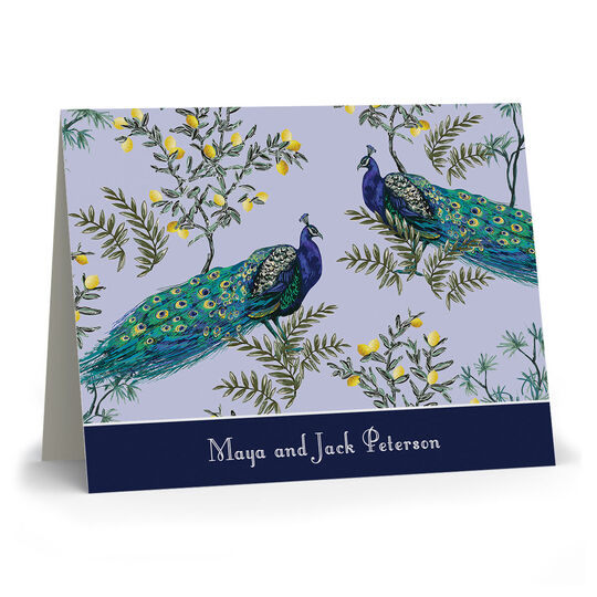 Peacock Folded Note Cards